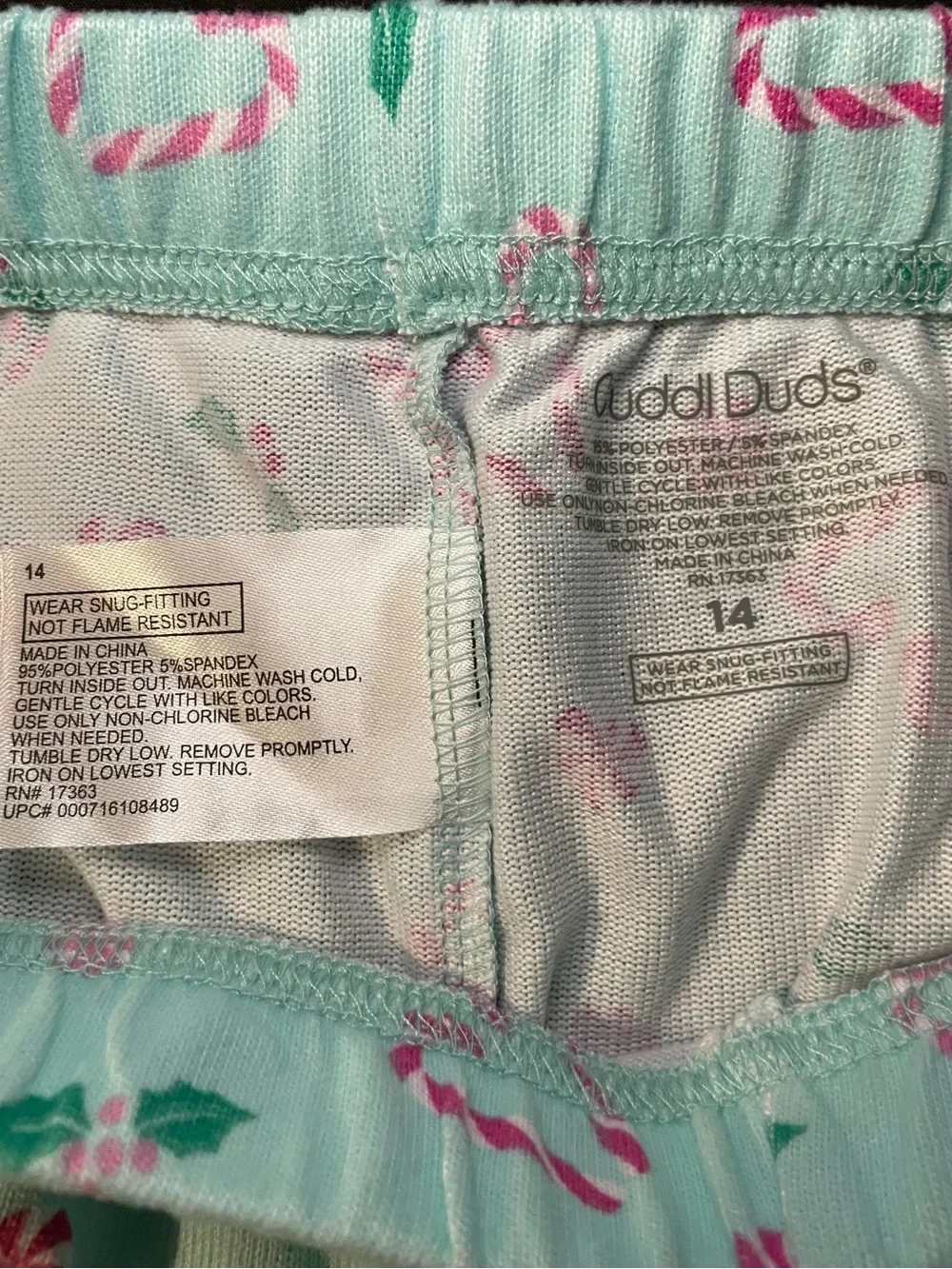 🚌 💥NWT💥 Cuddl Duds Mint Green Candy Cane Pajama Set 🚌